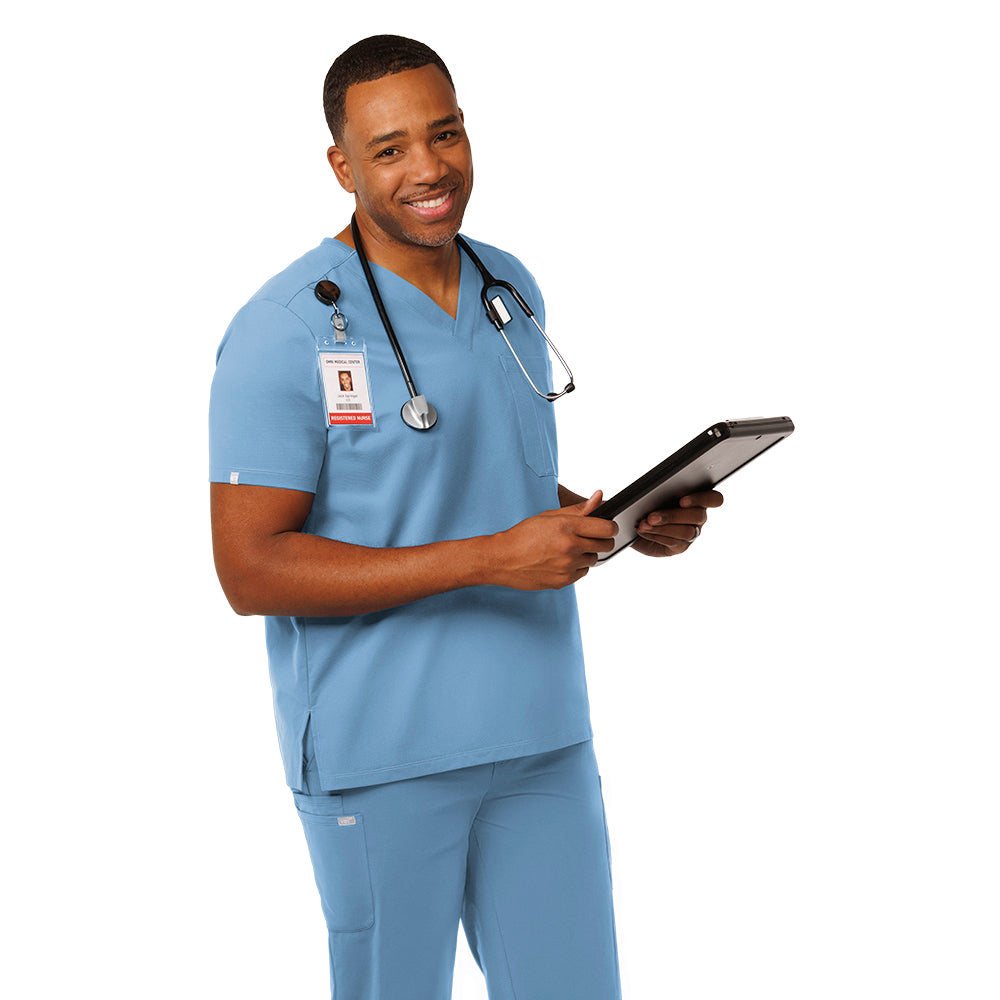 Men's V-neck Scrub Top
